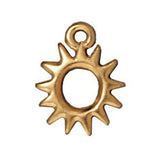 Gold Radiant Sun Charms, TierraCast Sunshine, Celestial Charm 4/Pkg