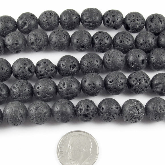Black Lava Rock Beads