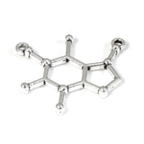 20 Caffeine Molecule Links - Silver Metal Coffee Charms - Coffee Lover Jewelry