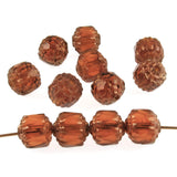 Topaz Faceted 8mm Crown Cathedral Beads, Czech Glass (12 Pieces)