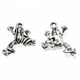 Silver Leap Frog Charms, TierraCast Pewter Animal Charm 2/Pkg