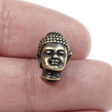 Antique Brass Buddha Head Beads, TierraCast Large 2mm Hole Bead 2/Pkg