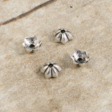 10 Silver 5mm Star Bead Caps, TierraCast Tiny Talavera Bead Cap Findings