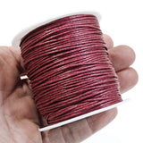 Burgundy Red 1mm Waxed Cotton Cord, 70 Meters, Macrame, Beading String