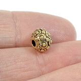 10mm Gold Ornate Oasis Beads, TierraCast 2.5mm Large Hole 4/Pkg
