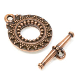 Copper Bali Toggle Clasp Set, TierraCast Pewter Toggle Clasp (1 Set)