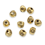 10/Pkg Gold Flower Nugget Beads, TierraCast Large Hole Floral Spacers