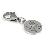Paw Print Love Charm, Stainless Steel Clip-On for Dog Collars & Accessories