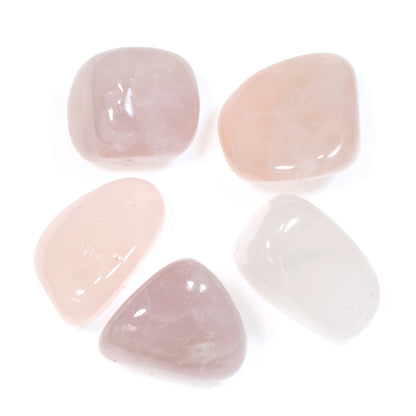 5-Pack Rose Quartz Tumbled Stones, Smooth Rock Nugget, No Hole/Undrilled