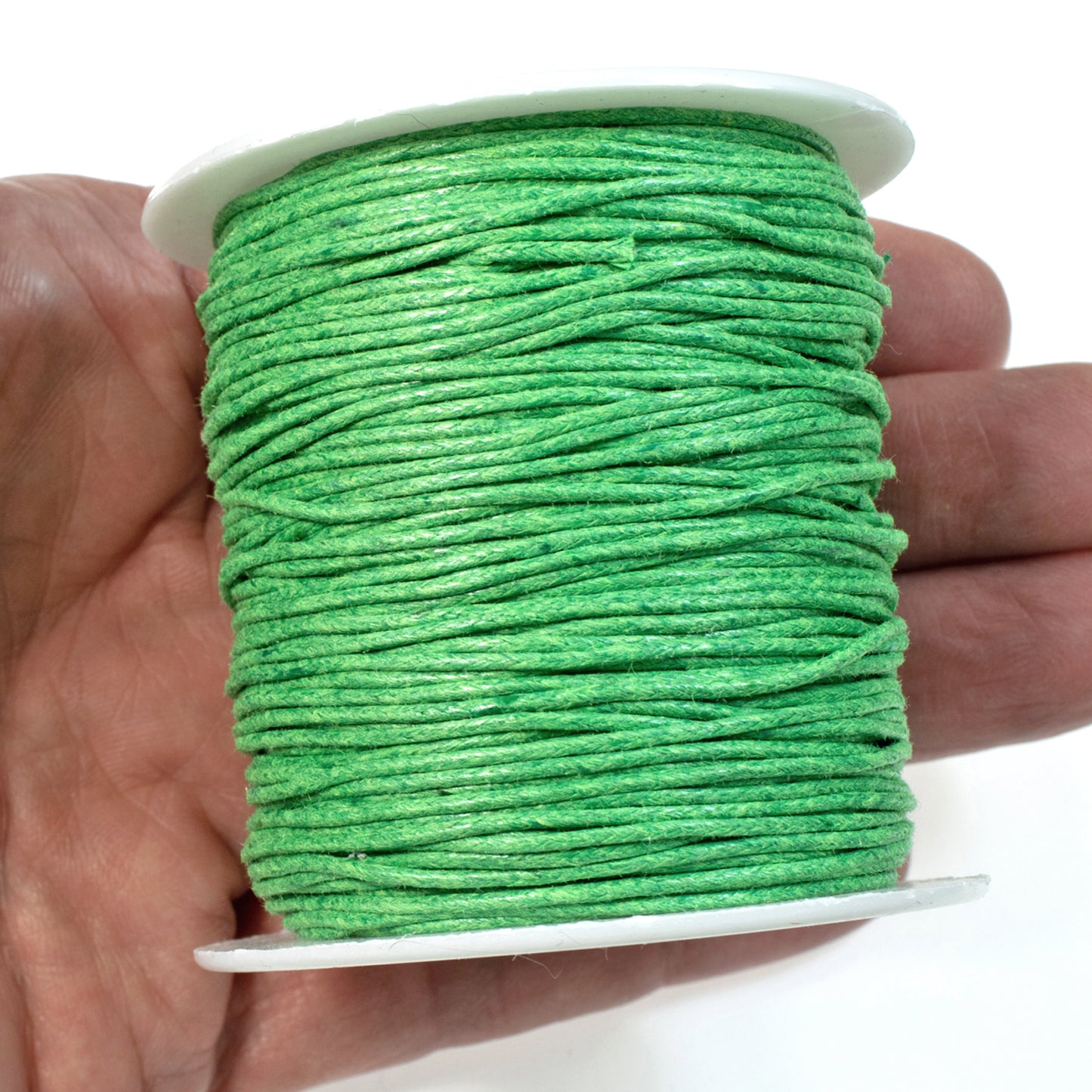 Green 1mm Waxed Cotton Cord, 70 Meters, Macrame, Beading String