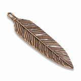 1Pc Southwestern Style Copper Feather Pendant, TierraCast Jewelry Focal Point