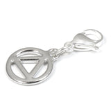 Recovery Clip-On Charm, Silver Triangle Resilience Symbol, Sobriety Gift