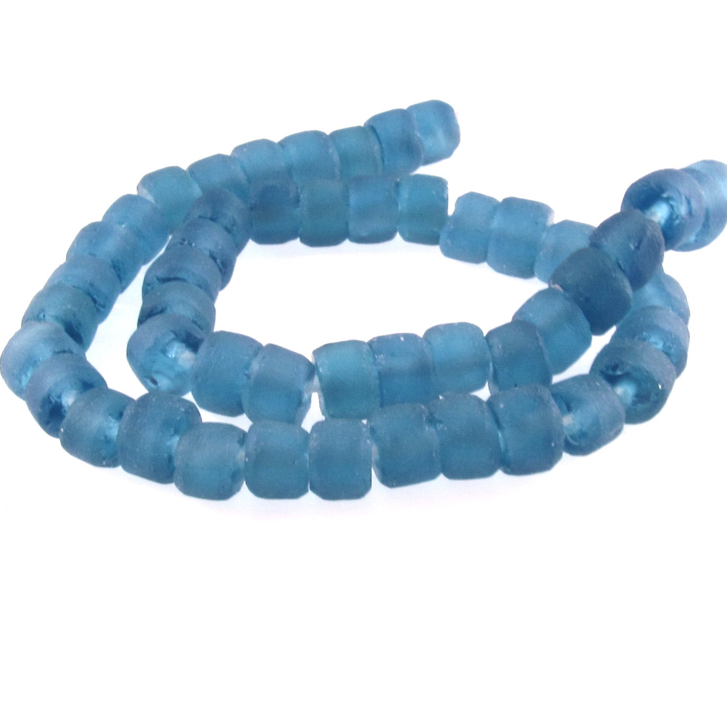 Slate Blue Recycled Glass Beads