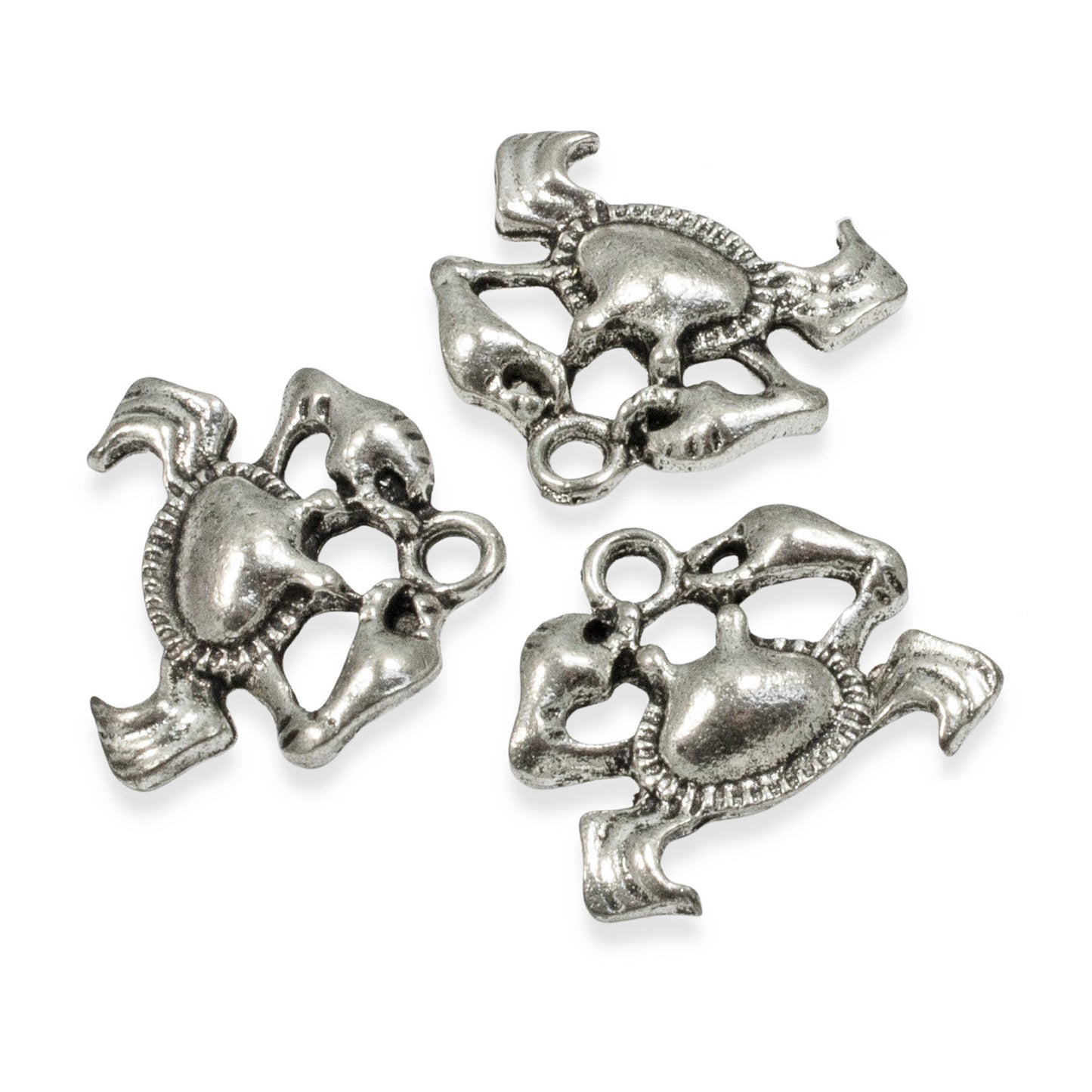 15 Silver Crab Charms for Jewelry Making - Cute Crabs for Beach-Themed Crafts