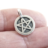 2 Silver Pentagram Charms, TierraCast Wicca Pagan Pentacle Talisman