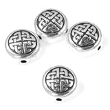4 Silver Celtic Knot Circle Beads, TierraCast Endless Love Knot for DIY Jewelry