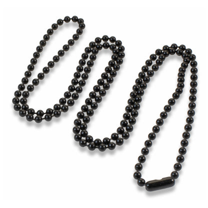 30" Black Steel Ball Chain Necklace - Heavy Duty Carbon Steel - #6 Ball Chain