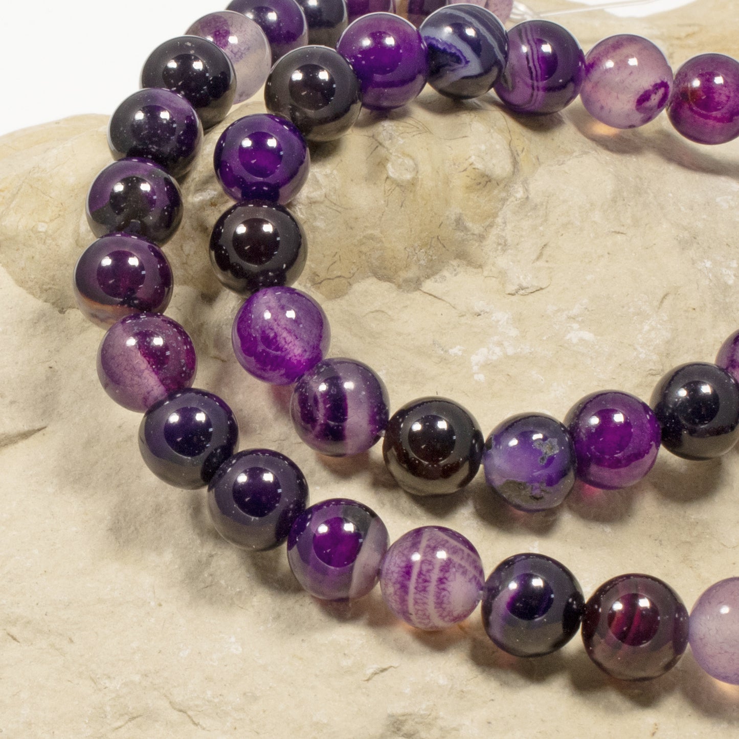 8mm Purple Agate Gemstone Beads Strands for Jewelry Making 47pcs