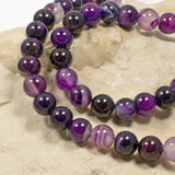 8mm Purple Agate Round Gemstone Beads, 47Pcs/Strand