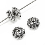 4 Silver Oasis Rondelle Spacer Beads, TierraCast Ornate Pewter Beads