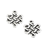 4 Silver Small Eternity Links, TierraCast Celtic Knot Connectors