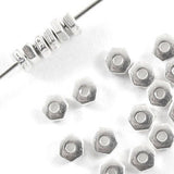 TierraCast Beads-BRIGHT SILVER HEX SPACER 4mm (25)