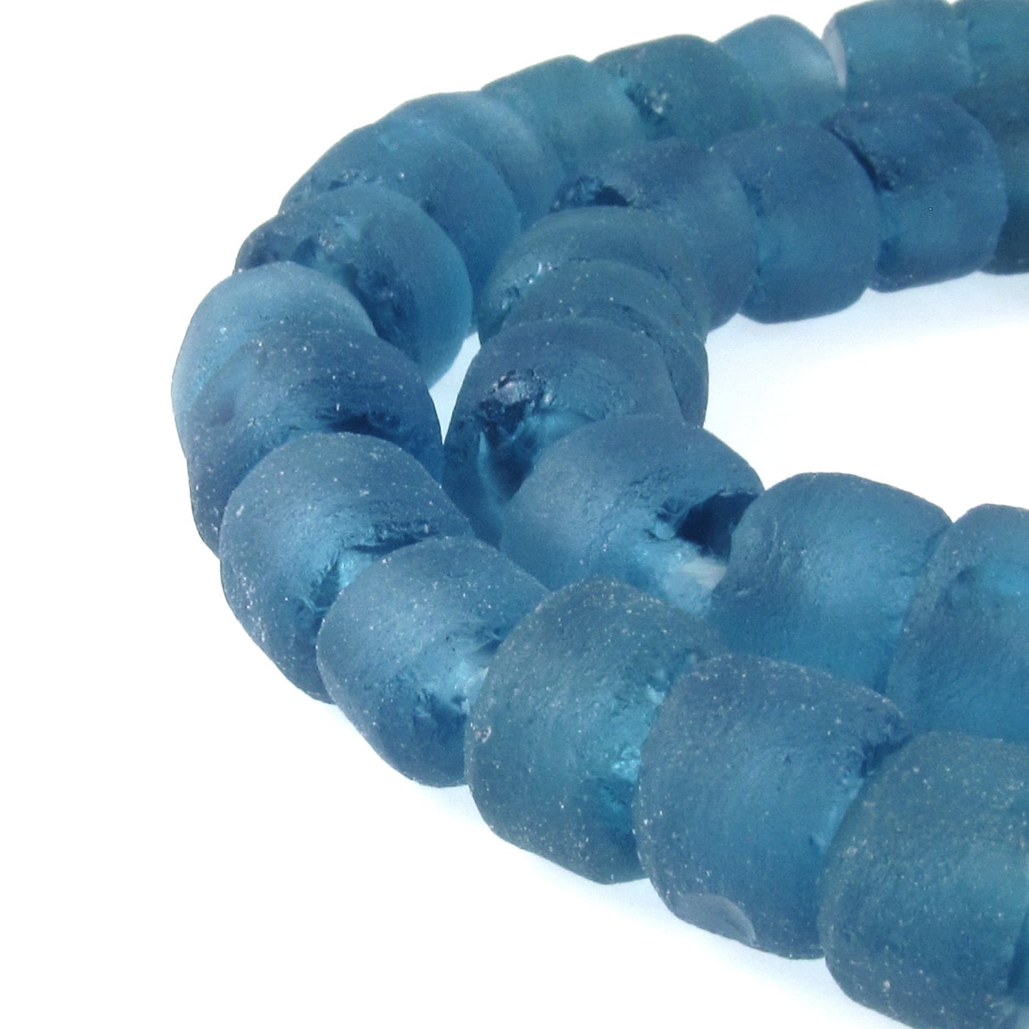 Slate Blue Recycled Glass Beads