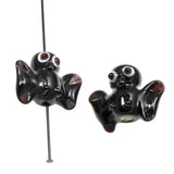 Bat Lampwork Glass Beads, Handmade Halloween Animal Bead 4/Pkg