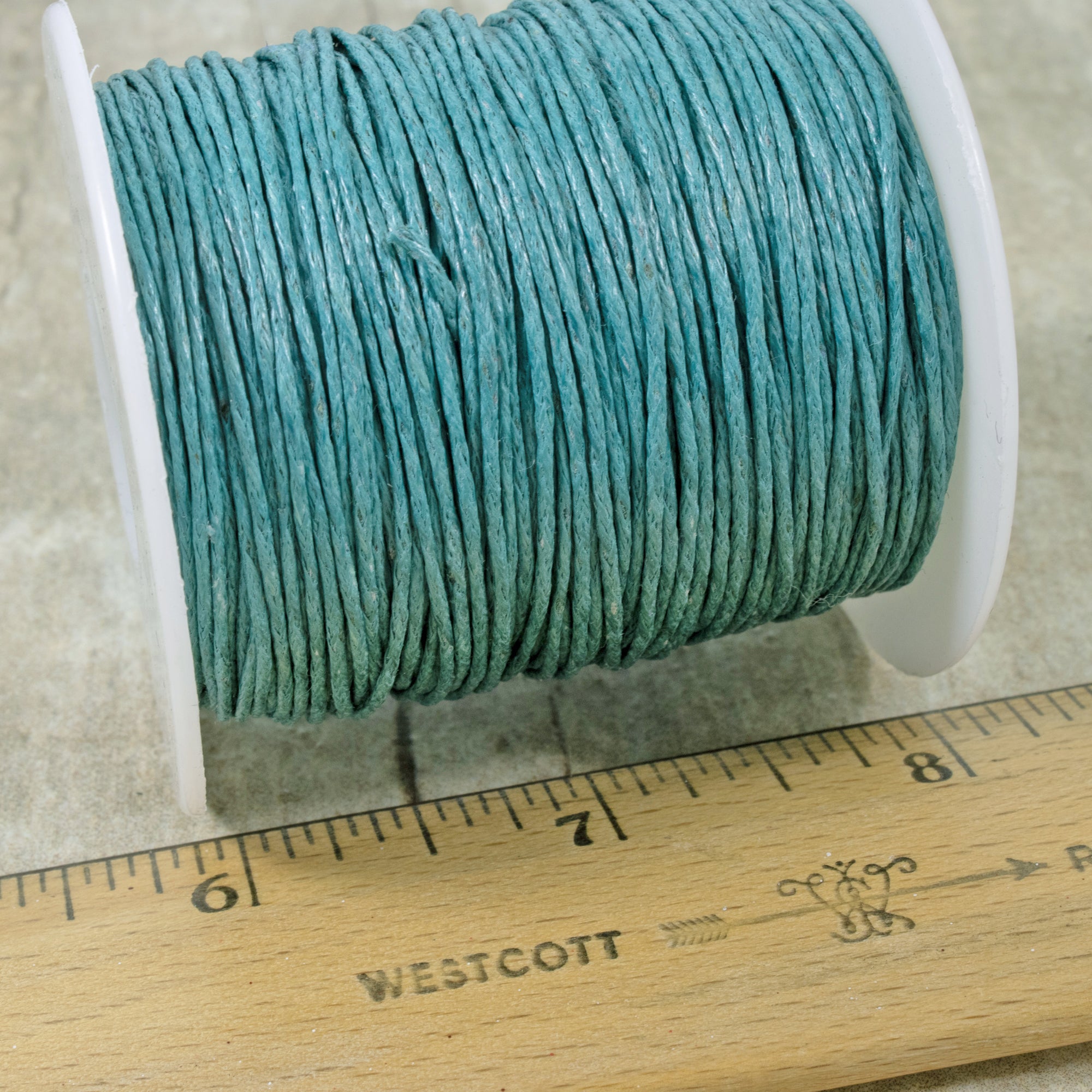 Teal Blue Green 1mm Waxed Cotton Cord