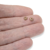 10/Pkg Copper 5mm Petal Bead Caps, TierraCast Tiny Floral Bead Cap Findings