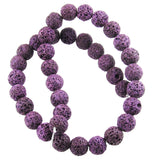 Purple Grape Lava Rock Beads, 10mm Round Volcano Beads, 37 Pieces