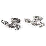 Silver Rooster Charms