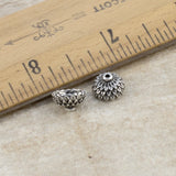 4/Pkg Silver Acorn Bead Caps for 8mm -10mm Beads, TierraCast Autumn Fall Beadcap