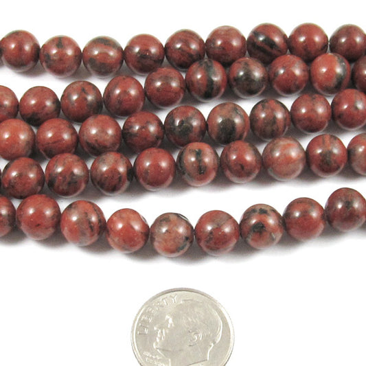 Round Gemstone Beads-Brazil Agate 15" Strand 8mm (48)