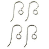 4 Hypoallergenic Grey Niobium Ear Wires, TierraCast Earring Hooks for Sensitive Ears