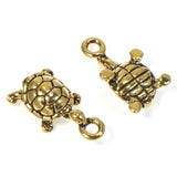 Gold Turtle Charms, TierraCast Marine Animal Life Charm 4/Pkg