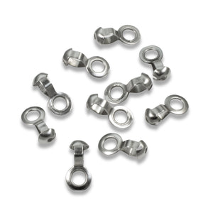 10-Pack Stainless Steel #6 Ball Chain Fan Pull Loop Connectors, Silver 10/Pkg