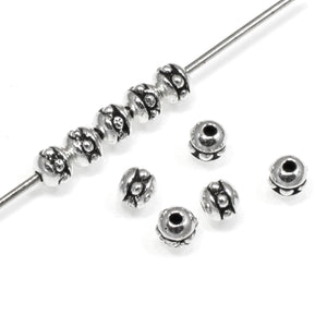 50 Silver Beaded 3mm Round Seed Beads, TierraCast Pewter Size 8 Tiny Accent Bead