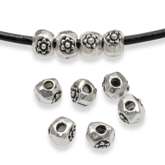 Silver Legend 8mm Spacers, TierraCast Large 2.5mm Hole Beads