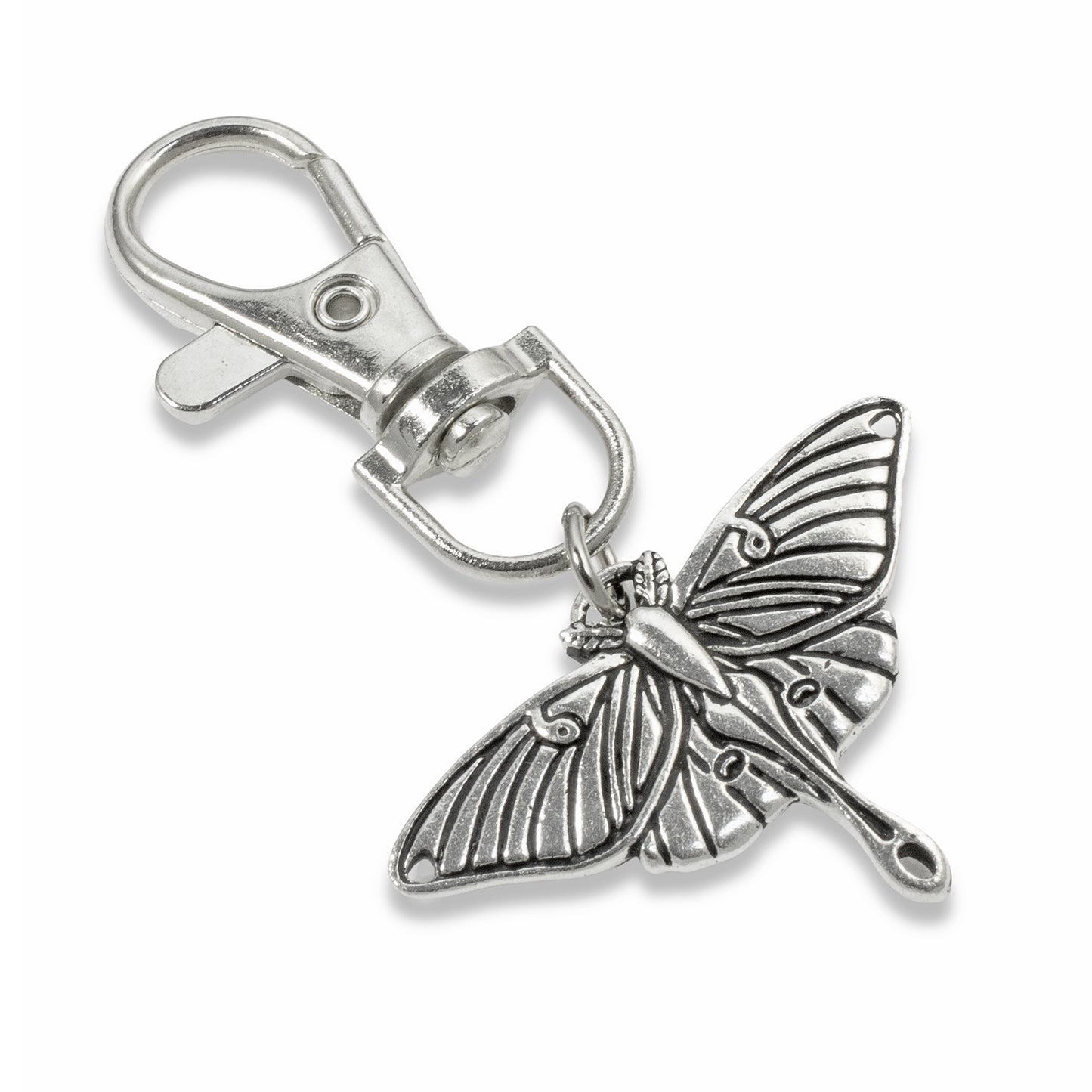 Luna Moth Key Fob, Renewal Symbol Clip-On Accessory, Whimsical Purse Charm, New Beginnings Gift