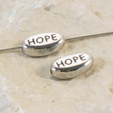 Silver Oval Hope Beads, TierraCast Pewter Inspirational Word Bead 2/Pkg