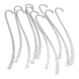 10 Tibetan-Style Silver Swirl Metal Bookmarks, Small 3 3/8" Hook Shaped Blanks