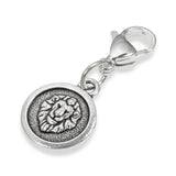 Silver Leo Clip-on Charm, Astrology Zodiac The Lion + Lobster Clasp