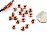 25 Copper Nugget 6mm Spacer Beads with Large 2mm Hole for Leather Cord