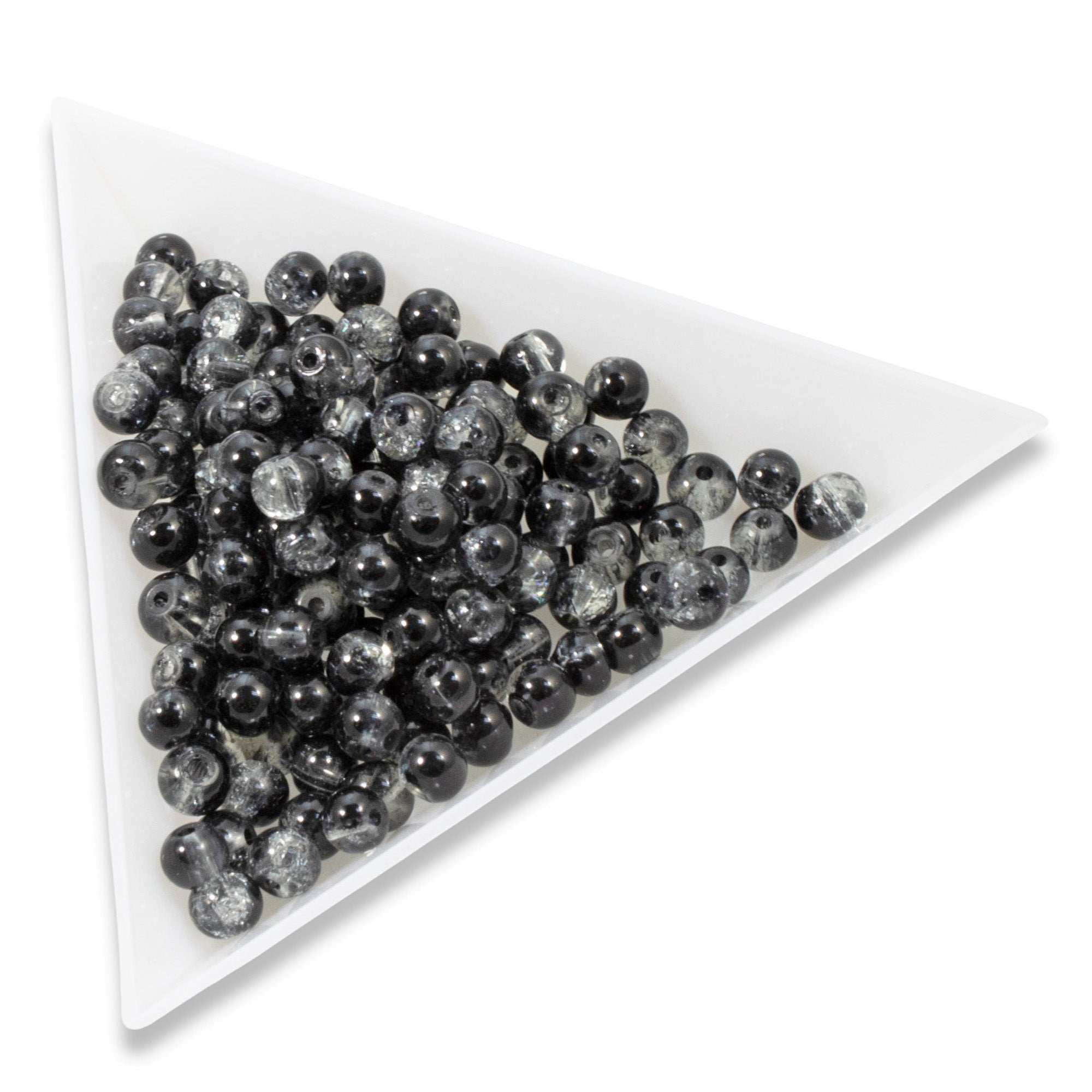 4mm Black Crystal Glass Beads #CB4-10