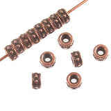 Copper Rococo 4mm Beads, TierraCast Pewter Dotted Spacers (25 Pieces)