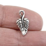 4 Silver Ivy Leaf Charms, TierraCast Pewter Nature Charm