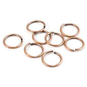 25 Pcs 10mm Copper Jump Rings - TierraCast 18 Gauge - Round Open - Plated Brass