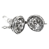 Antique Silver Cage Pendant with Butterfly Design, Aromatherapy Locket, 1/Pkg