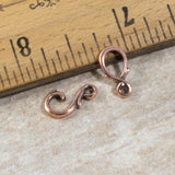 Copper Vine Hook and Eye Clasps, TierraCast Pewter (2 Sets)